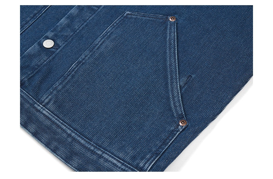 SIMWOOD High Standard 2025 Autumn New Oversize 12oz 100% Cotton Washed Indigo Blue Denim Jackets Fashion Cargo Jackets