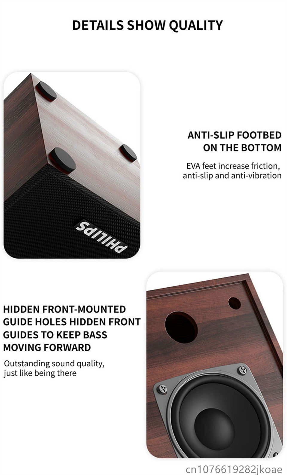 Caixas de Som Bluetooth Philips SPA20 Alto-falante Externo Reprodutor de Música Som Estéreo HiFi Subwoofer para Computador de Mesa Celular
