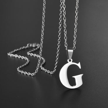 26 Alphabet Letters A-Z Name Pendant Stainless Steel Necklace Initial Minimalist Necklaces For Men Women Fashion Gifts Wholesale