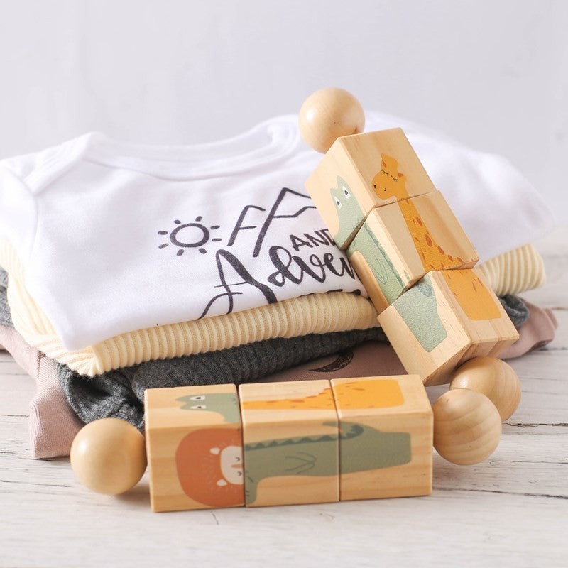 Wooden Animal Rattle Toys for Newborn Wooden Teether Baby 0 12 Months Baby Accessory Cartoon Novel Baby Care Tools Teether Toys