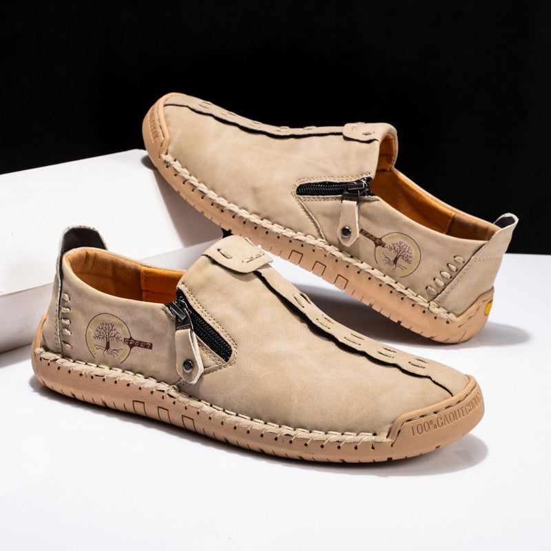 Handmade Leather Men Shoes Casual Slip On Loafers Breathable Leather Shoes Men Flats Hot Sale Moccasins Outdoor Shoes Plus Size
