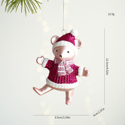 Christmas Atmosphere Balloon Dog Small Pendant Christmas Tree Snowflake House Pendant Small Ornament Wreath Accessory