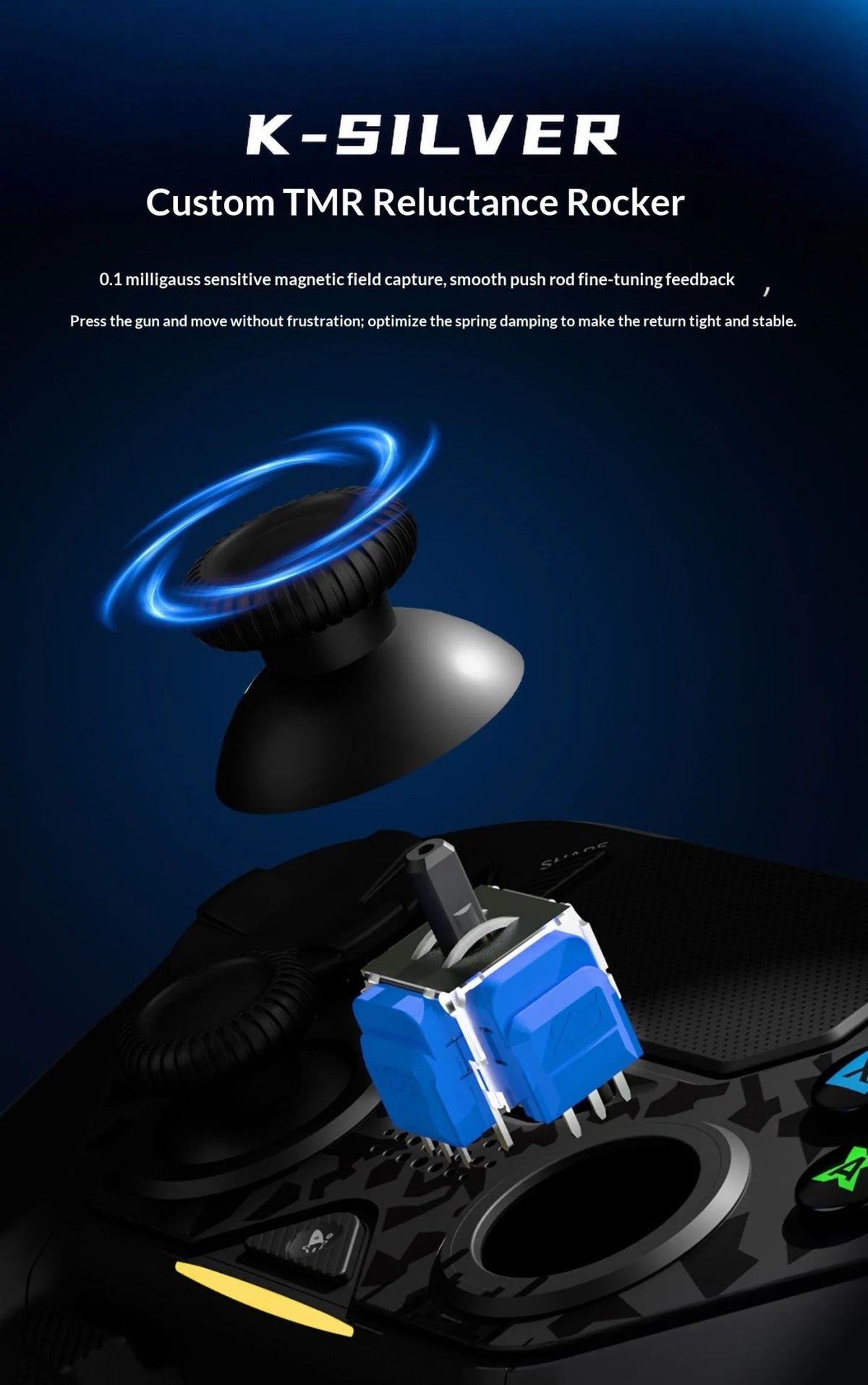 AceGamer Hyper Shadow D4 Gaming Controller Wireless Bluetooth TMR Joystick Customizable Buttons for PS4/Pc/Steam/Switch2 Game