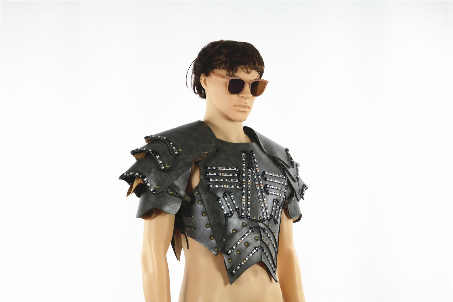 Men's Luminous Clothing Night Show Props Halloween LED Luminous Armor Stage COSPLAY Fluorescent Party Vest