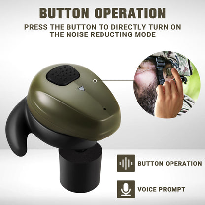 YHKEMA EB10 Electronic Shooting Ear Protection,TacticalNRR 27dB Bluetooth Noise Cancelling Sound Amplification Earmuffs Earbuds