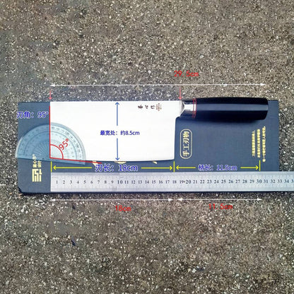 Faca de Chef Chinesa de 7 Polegadas Aço de Alta Velocidade em Pó SG2 Núcleo de Aço Clad de 3 Camadas Lâmina Cabo de Ébano Faca de Cozinha para Fatiar e Cortar