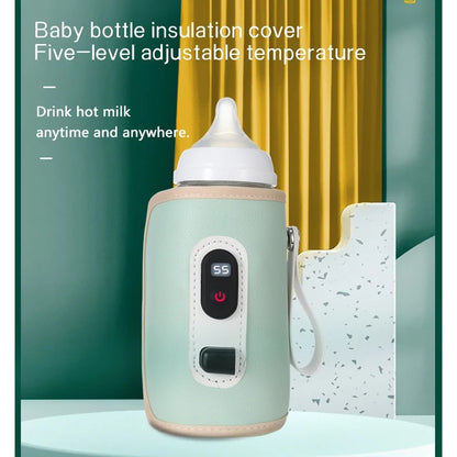 USB Baby Milk Bottle Thermal Bag Universal Digital Display Nursing Bottle Heater Portable Baby Milk Heat Keeper for Traveling
