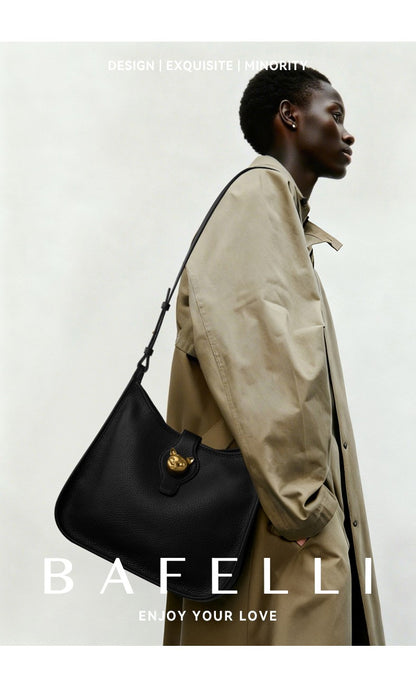 BAFELLI New Women's Natural Cattle Leather Bucket Bag - Versatile & Chic Shoulder & Crossbody