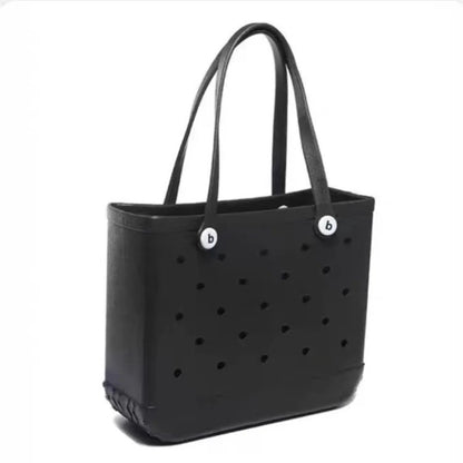 Fashion Large Beach Bags EVA Rubber Waterproof Storage Baskets Travel Shopping Handbag Women Shoulder Solid Color Jelly Bag
