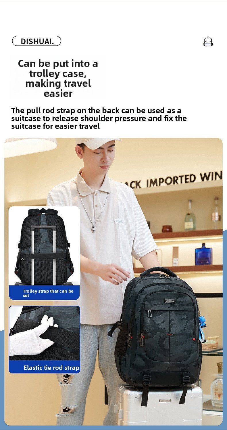 Mochila de camuflagem nova 2025 para viagem ao ar livre, para homens, 2 tamanhos, para o sexo masculino, mochila escolar de alta capacidade para universitários e meninos
