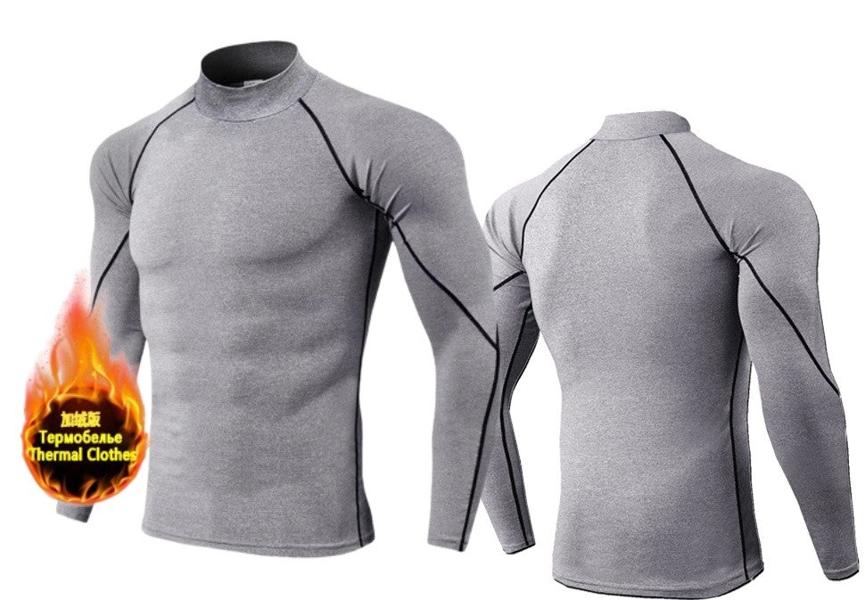 Winter Man Compression Shirt Cycling Clothing Warmth Shirt Warm Bottoming Shirt Men Compression T-Shirt Gym Sportswear 2024 New