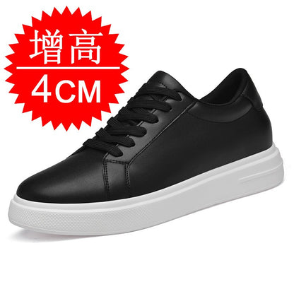 Heightening Casual Shoes Fashion PU Leather Elevator Shoes for Men 6cm 8cm 10cm Invisible Height Increase White Sneakers Cortex