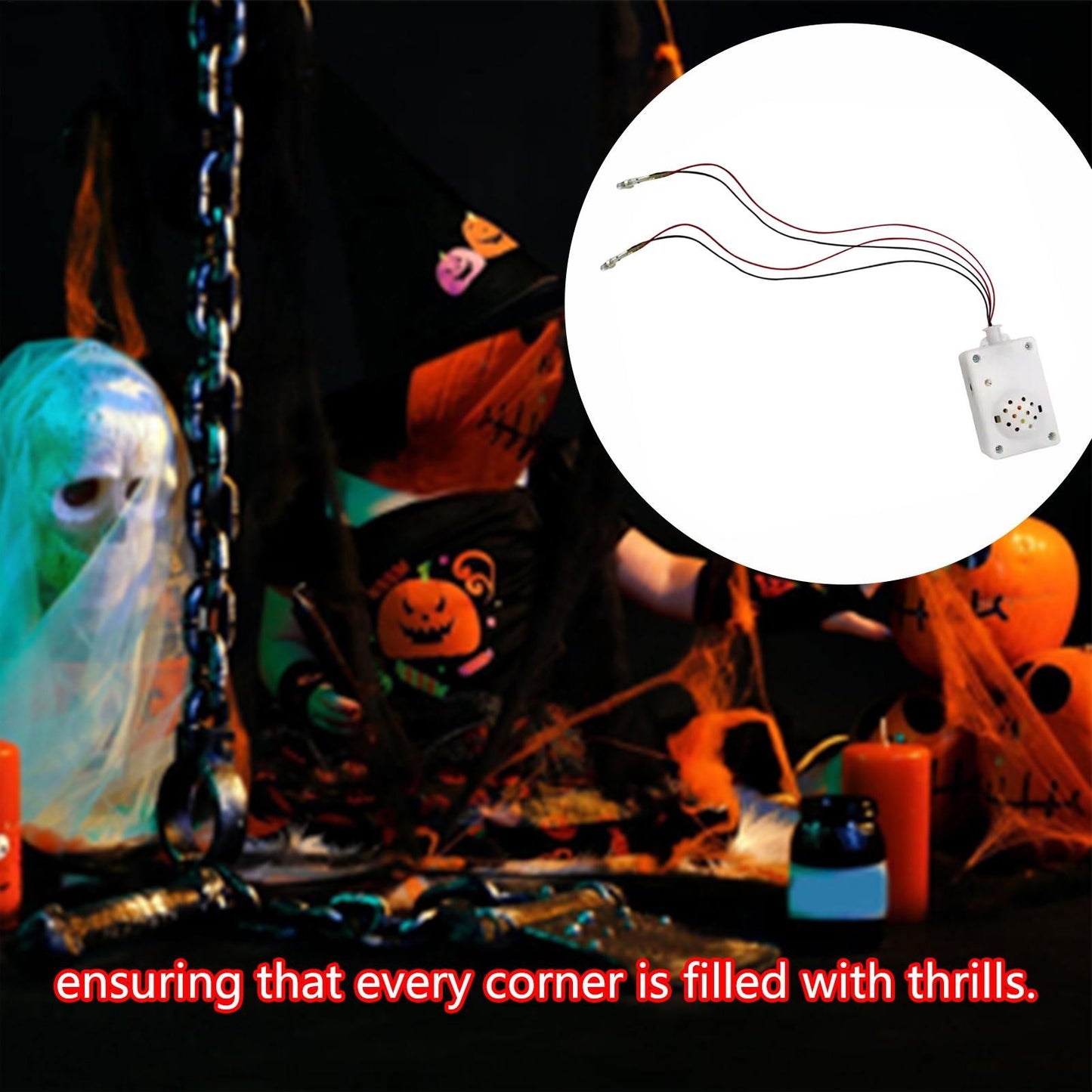 Sound Sensor Halloween Scream Speaker Horror Screaming Tricky Voice-activated Props Scary Sound Sensor For Party Decoration