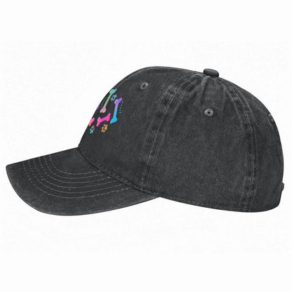 Rainbow dog bones and paw prints pattern Baseball Cap Luxury man cap fashionable Brand Man cap Cosplay Caps For Men Women's
