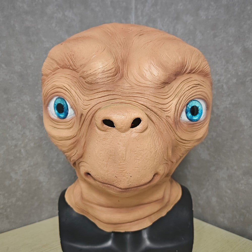 ET Alien Latex Mask Halloween Carnival Party Movie E.T. the Extra-Terrestrial Realistic Cosplay Creepy E.T. Alien Full Head Mask