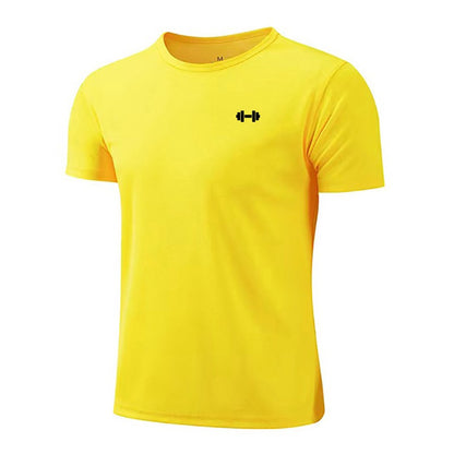 Gym Fitness Muscle Short Sleeve O-Neck Clothing Summer Mesh Breathable Quick Dry Cool T-shirt Mens Bodybuilding Running Shirts