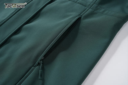 TACVASEN Women's Long Hooded Jacket Fleece Lined Softshell Jacket Waterproof Windproof Hiking Jacket Rain Coat Windbreaker Parka