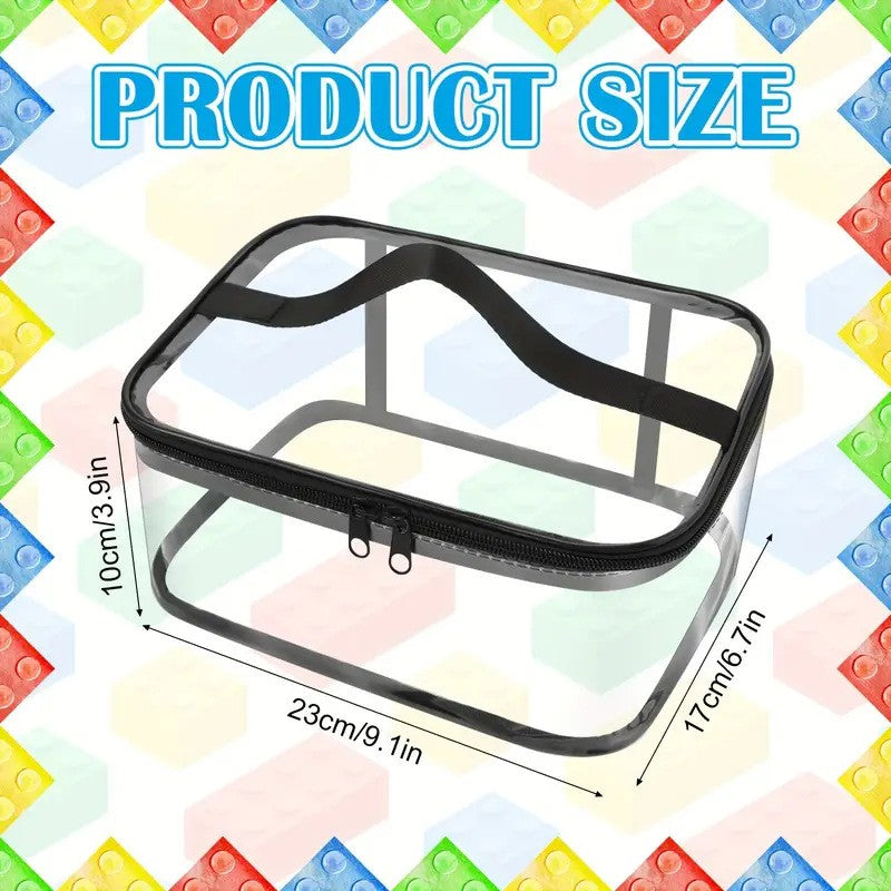 Transparent Mesh Zipper Toy Storage Bag - Large Capacity Puzzle and Block Organizer, Ideal for Toy and Building Block Storage So