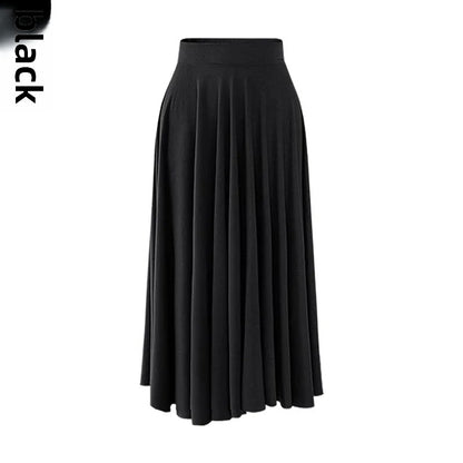 Plus Size High-waisted Skirt Loose-fit Wide-leg Umbrella Skirt Pleats Women's Fashion Clothing Long 80cm