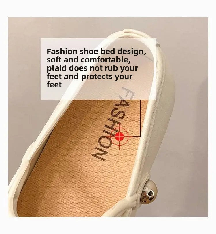 Summer 2025 Women's Flat Mary Jane Sandals Folded Beans Style Versatile Flats Fashionable French Bean Trend Ankle Cover PVC Mate