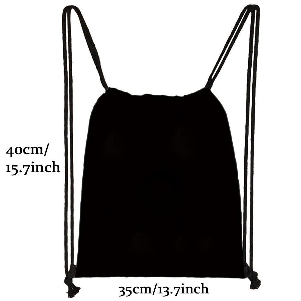 26 Initials Print Drawstring Bag Backpack Men and Women Beach Sports Travel Backpack Kid Gift Supplies Bag Portable Sundries Bag