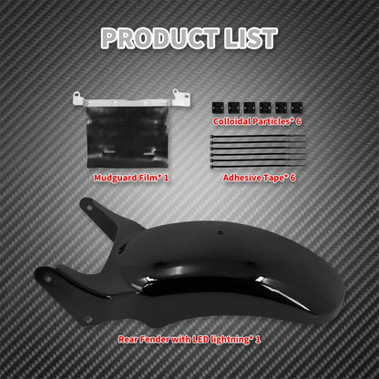 Rear Fender With LED Turn Signal Brake Light Motorcycle Mudguard Cover For Harley Softail Breakout FXBRS FXBR Rocker 2008-2017