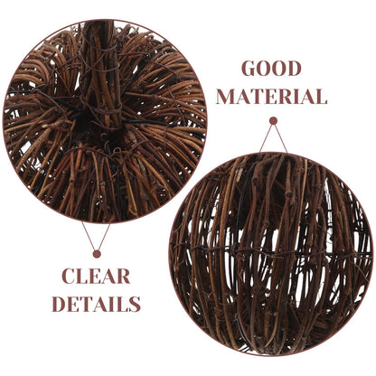 15CM Rattan Woven Pumpkin Halloween Fall Rattan Pumpkin Thanksgiving Table Centerpiece For Halloween And Seasonal Celebration