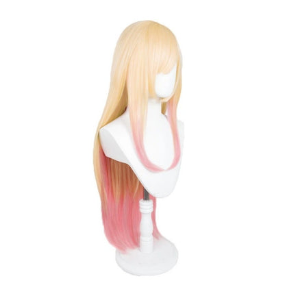 Minha Fantasia de Marin Kitagawa de My Dress-Up Darling Peruca Cosplay Ombré Rosa Dourado Sintética Longa Lisa Peruca Comic-Con Coser Festa Diária