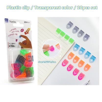 10/20pcs Mini Paper Clips Set Candy Color Transparent Metal Bookmark for File Index Page Holder Clamp Memo Office School F709