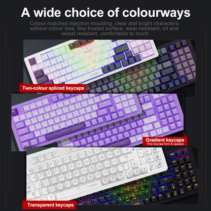 Teclado Mecânico Gamer E-YOOSO Z94 USB com Fio LED Monocromático Retroiluminado Switch Azul Vermelho 94 Teclas para Computador Laptop PC