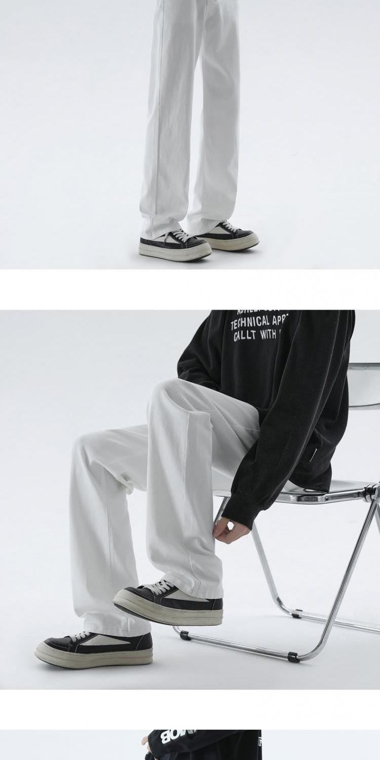 Cleanfit Extended Length Men's Jeans High Waist Slim Straight Leg Micro Flared Pants Bla Knife  Faionable Tall Size