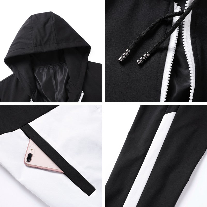 2025 Men Tracksuit Casual Joggers Hooded Sportswear Jackets And Pants 2 Piece Sets Hip Hop Running Sports Suit