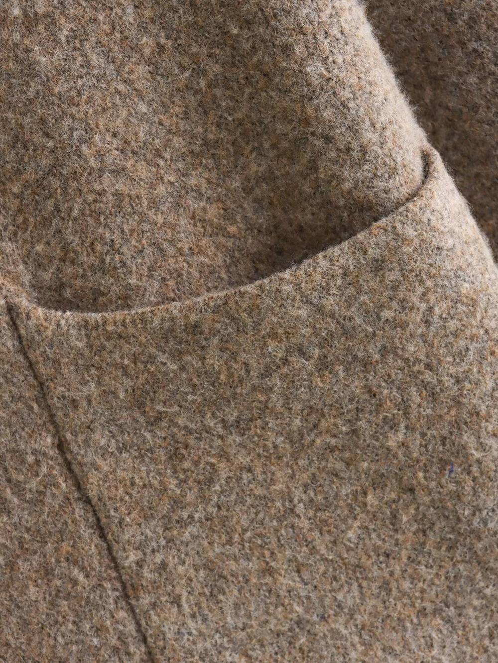 Women's Fashion Scarf Short Knit Coat Jacket Loose Warm Long Sleeve Two Pieces Solid Color High Street O-Neck Outerwear