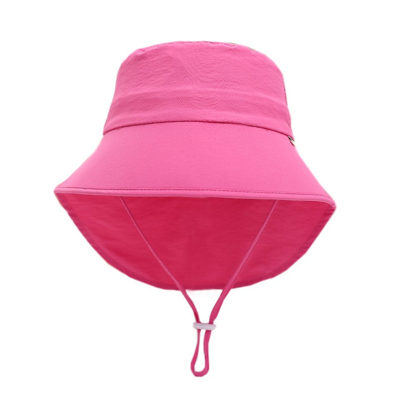 Baby Quick Dry Sun Hat Summer Kids Bucket Hat For Girls Boys Soild Color Big Brim Panama Children Beach Shawl UV Protection Cap