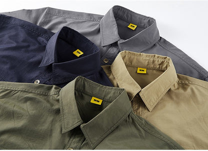 [USA Size] 100% Nylon For 2025 Summer Fashion Tops Blouses Mens Short Sleeves Oversize 5XL Cargo Military Shirts Casual Clothes