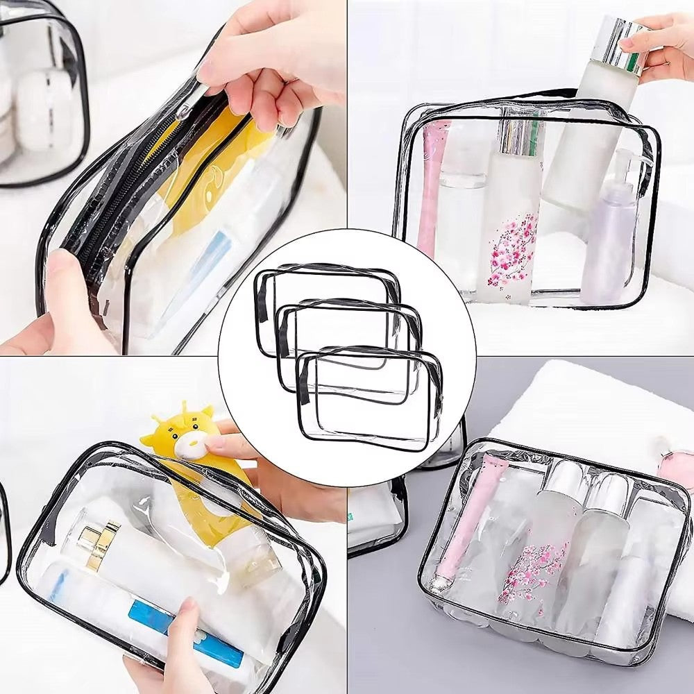 1/3pc Travel Organizer Bath Toiletry Wash Storage Bag Multifunction Large Capacity Waterproof Transparent With Zipper Women Gift