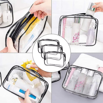 1/3pc Travel Organizer Bath Toiletry Wash Storage Bag Multifunction Large Capacity Waterproof Transparent With Zipper Women Gift