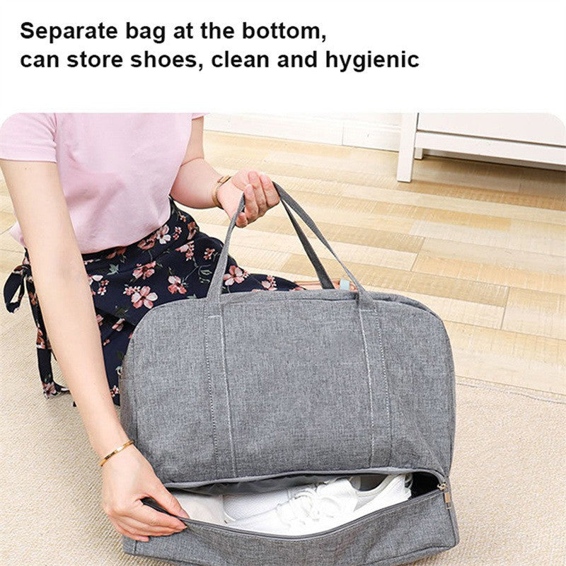 Large Capacity Fashion Travel Bag For Unisex Weekend Solid Color Handbag Wet And Dry Separation Travel Carry On Bags