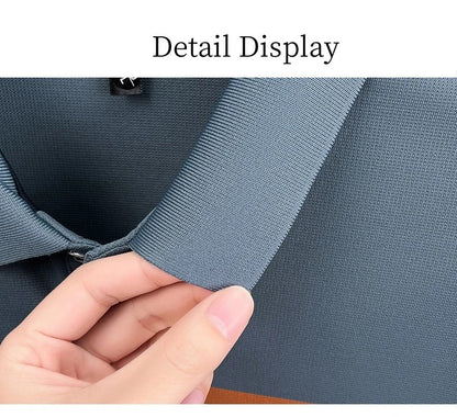 High-quality short sleeve polo shirt men fashion color striped pocket design summer new breathable trendy casual lapel T-shirt