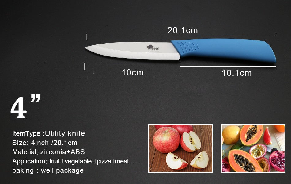 Conjunto de Facas de Cerâmica para Cozinha Profissional Faca de Cerâmica 3 4 5 6 Polegadas Faca de Descascar Frutas à Prova de Ferrugem para Fatiar Cortar Legumes