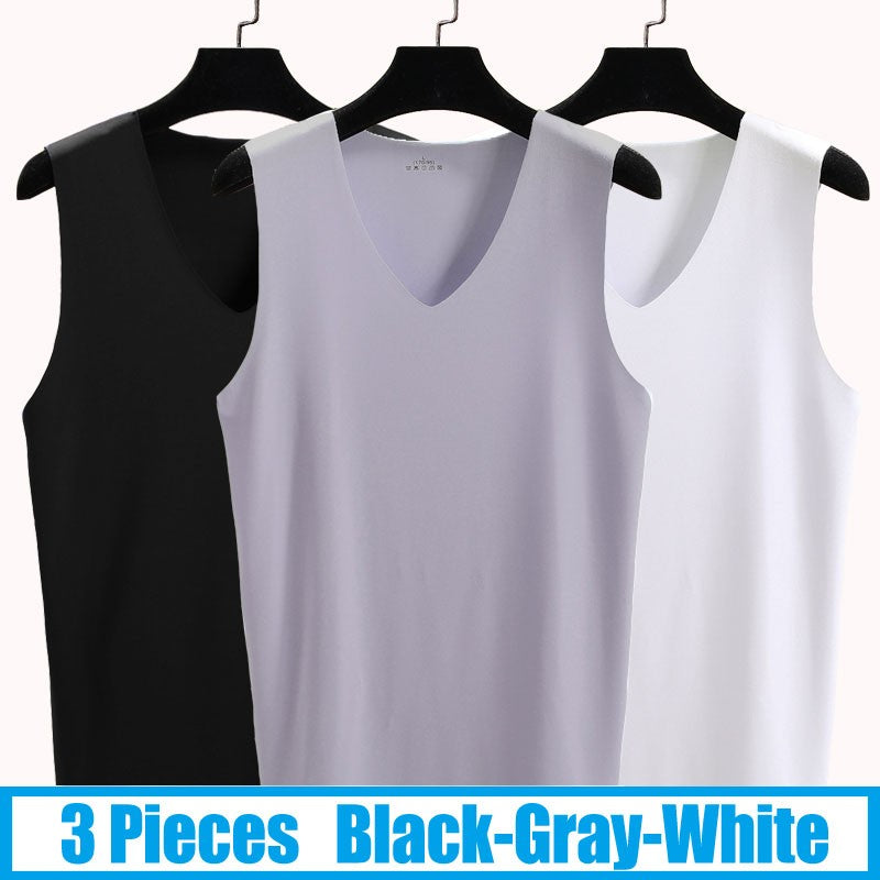 3Pieces/Lot Seamless Sleeveless Undershirt Tank Top Men Fitness Shirts Mens Body