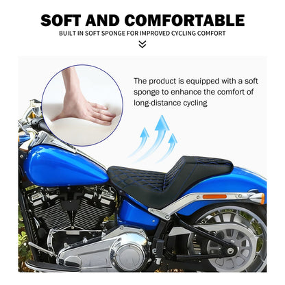Banco do passageiro do motorista de duas pessoas da motocicleta Selim do piloto Banco dianteiro e traseiro para Harley Softail Fat Boy 2018-2025 Breakout FXBR 2023-25