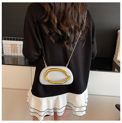 Women's Shoulder Bag, Crossbody Evening Clutch, Chain Design Handbag Purse, Stylish Ladies' Accessory for Parties & Events