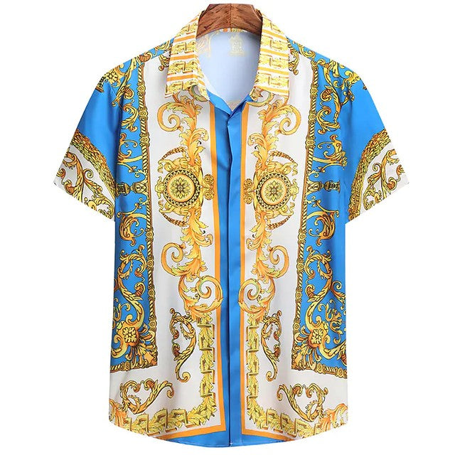 Unisex 2025 Breathable Hawaiian Shirts Baroque French Men's Shirts 3D Printi High Fashion Street Loose Men's Streetwear Shirts