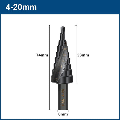 Broca Escalonada XCAN Broca de Metal 4-12/20/32mm 6-30mm HSS Cobalto Jogo de Brocas Escalonadas Cônicas Ferramenta de Perfuração de Furos em Madeira/Metal