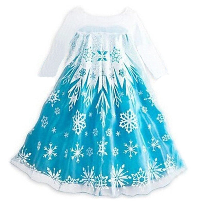 Girls Ice Snow Princess Cosplay Dress with Long Cloak Kids Outfit for Halloween Carnival Birthday Theme Party Role?Play Dress?Up