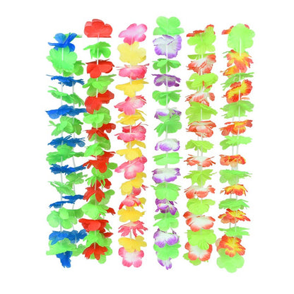 10/20/50pcs Hawaiian Flower Wreath Necklace Summer Tropical Birthday Party Decoration Luau Wedding Artificial Flower Garland Lei