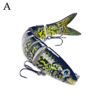 Iscas Artificiais Articuladas Wobblers para Pesca de Lúcio 13,4cm, Seções Múltiplas, Isca Rígida Artificial para Trolling, Ferramentas de Pesca de Carpa e Lúcio