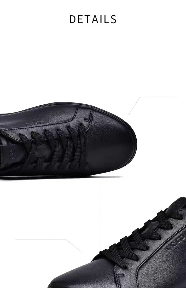 Men Sneakers Casual Shoes Men Flats Zapatillas Hombre Lightweight Genuine leather Breathable Shoes Men Black Sports Board Shoes