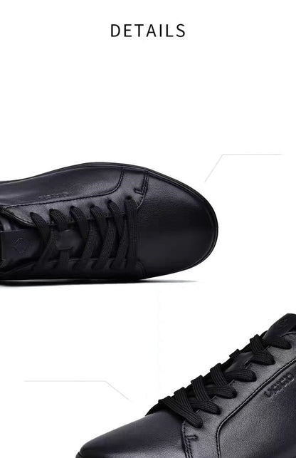 Men Sneakers Casual Shoes Men Flats Zapatillas Hombre Lightweight Genuine leather Breathable Shoes Men Black Sports Board Shoes